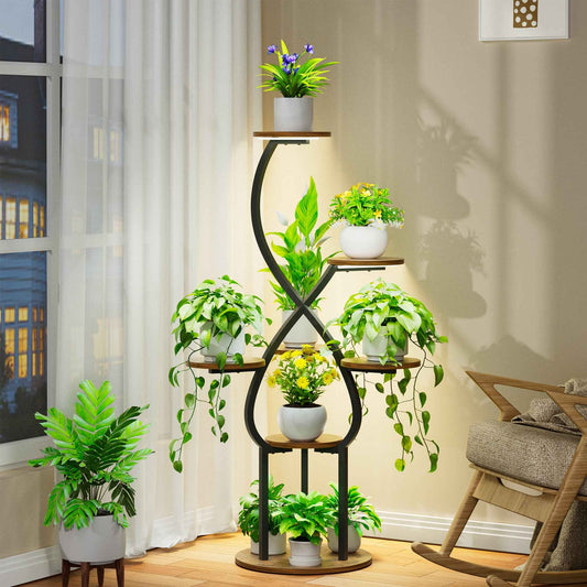 Plant Stand with Grow Lights, Indoor Tiered Plant Shelf