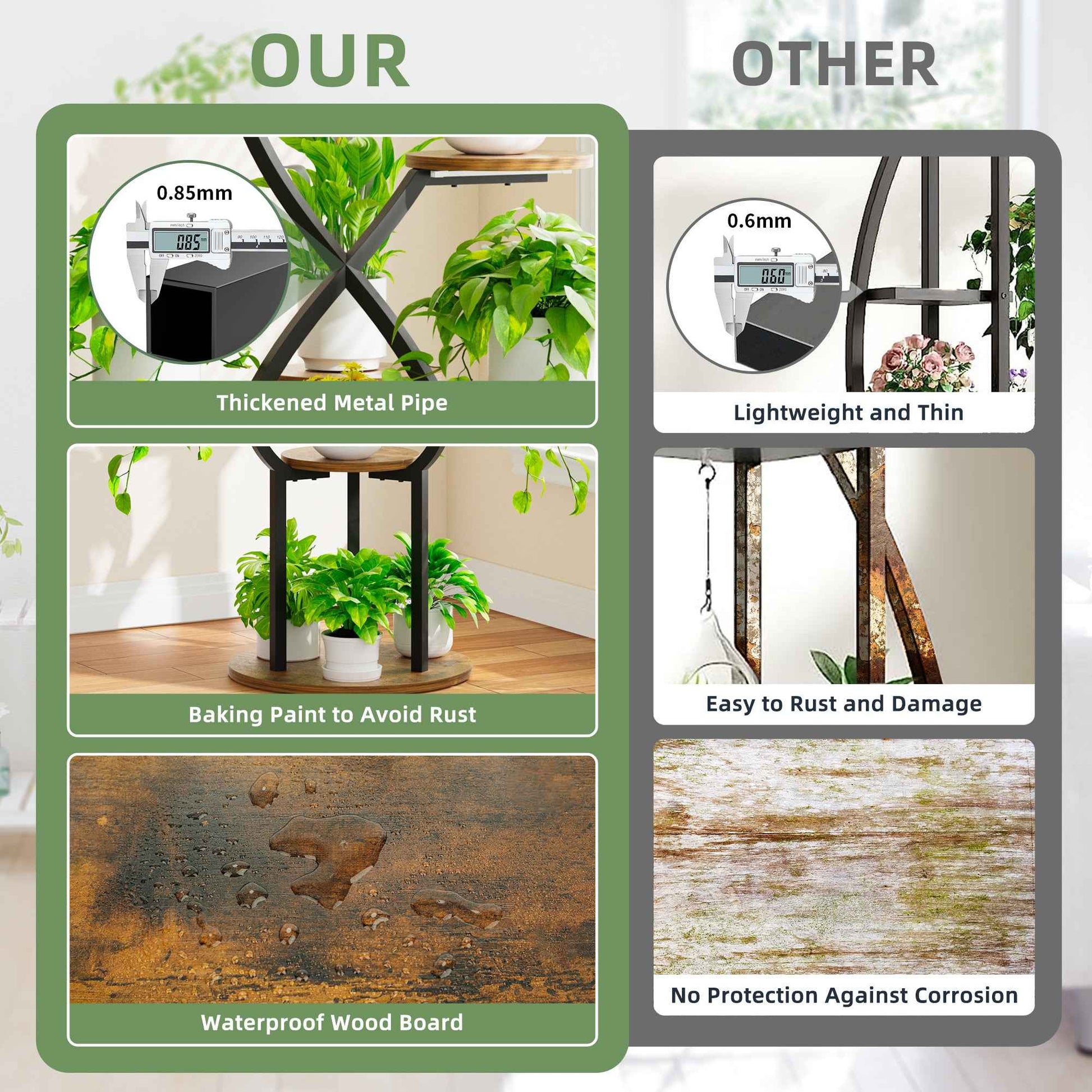 Plant Stand with Grow Lights, Indoor Tiered Plant Shelf