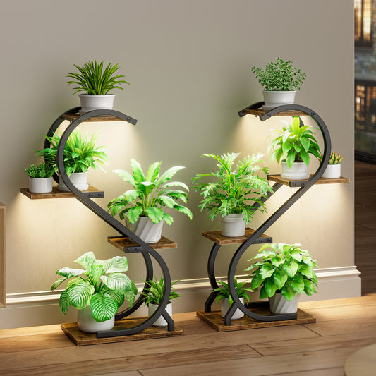 Plant Stand Indoor with Grow Light, 4 Tiered Metal Plant Shelf indoor, 29'' Plant Stands for Indoor Plants Multiple, Flower Stands for Indoor Plants Living Room, Patio, Balcony - BECOKOME