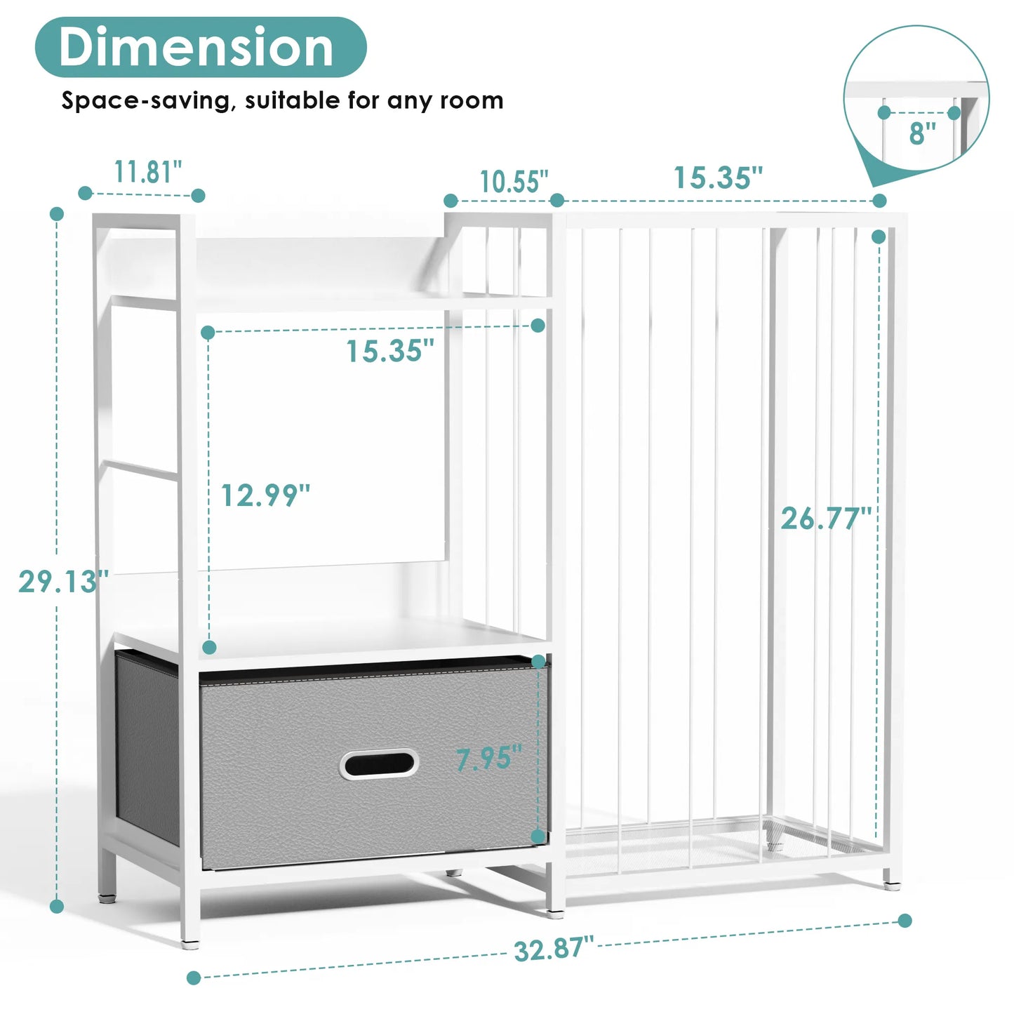 Kids Bookshelf and Storage Organizer - 3 Tier Book Shelf for Kid Rooms, Kids Bookcase with Box and Blackboard, Toddler Baby Childrens Bookshelf, for Bedroom Playroom Nursery Classroom (White) - BECOKOME