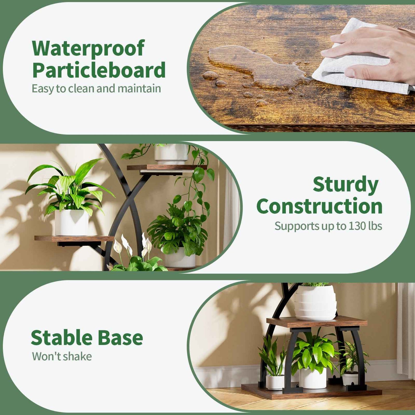 Plant Stand Indoor with Grow Lights - 6 Tiered Plant Shelf Indoor, 36“ Corner Plant Stands, Metal Curved Flower Holder Display Rack