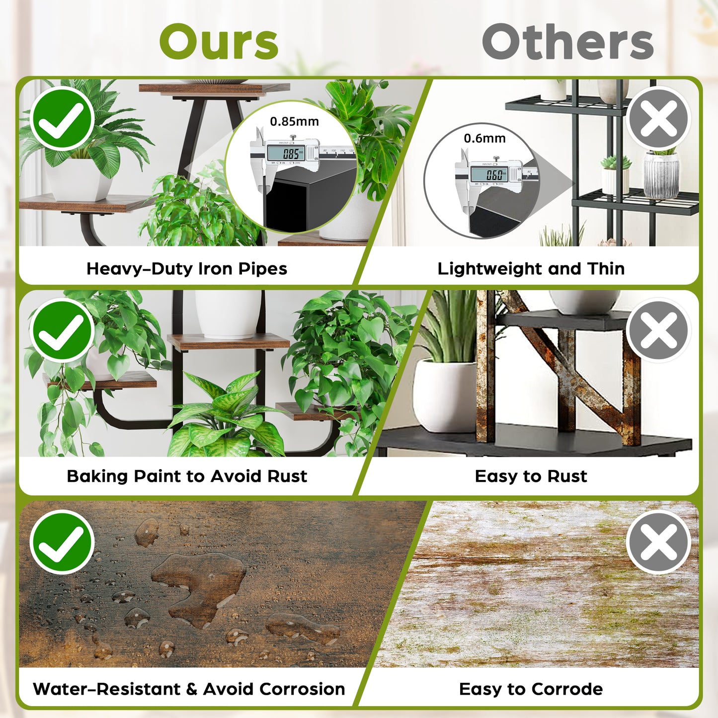 Plant Stand Indoor with Grow Light - 8 Tier Plant Stand Indoor, 43" Corner Plant Shelf with Multiple Tiers - BECOKOME