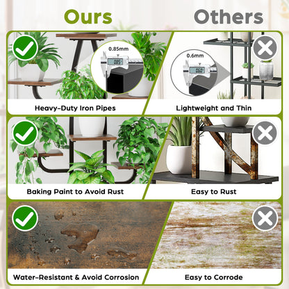 Plant Stand Indoor with Grow Light - 8 Tier Plant Stand Indoor, 43" Corner Plant Shelf with Multiple Tiers - BECOKOME