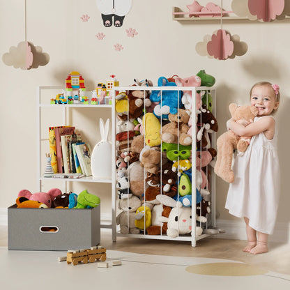 Kids Bookshelf and Storage Organizer - 3 Tier Book Shelf for Kid Rooms, Kids Bookcase with Box and Blackboard, Toddler Baby Childrens Bookshelf, for Bedroom Playroom Nursery Classroom (White) - BECOKOME