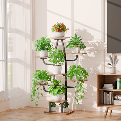 Plant Stand Indoor with Grow Light - 8 Tier Plant Stand Indoor, 43" Corner Plant Shelf with Multiple Tiers - BECOKOME