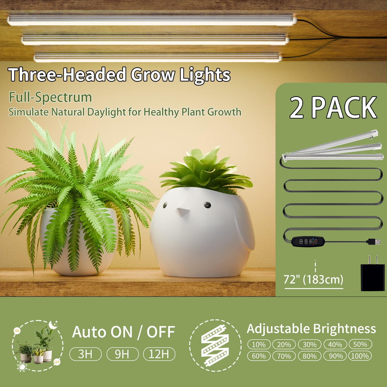 BECOKOME Plant Stand Indoor with Grow Lights, 44" Tall 7-Tier Lighted Plant Shelf, S-Shaped Flower Display Stand - BECOKOME